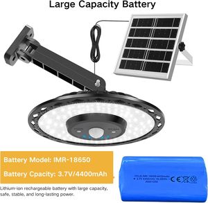 Lampes solaires à 5 modes, intérieur/<span class=keywords><strong>extérieur</strong></span>, <span class=keywords><strong>détecteur</strong></span> <span class=keywords><strong>de</strong></span> <span class=keywords><strong>mouvement</strong></span>, éclairage solaire pour hangar, gazebo, cour, garage, <span class=keywords><strong>avec</strong></span> télécommande - Product Image 2