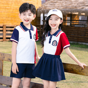 Set Uniforme Scolastica per <span class=keywords><strong>Prima</strong></span> Elementare, Scuola Primaria, Asilo, Uniforme Estiva, Completo per Cerimonia di Diploma, Divisa Sportiva Rossa per Bambini - Product Image 3