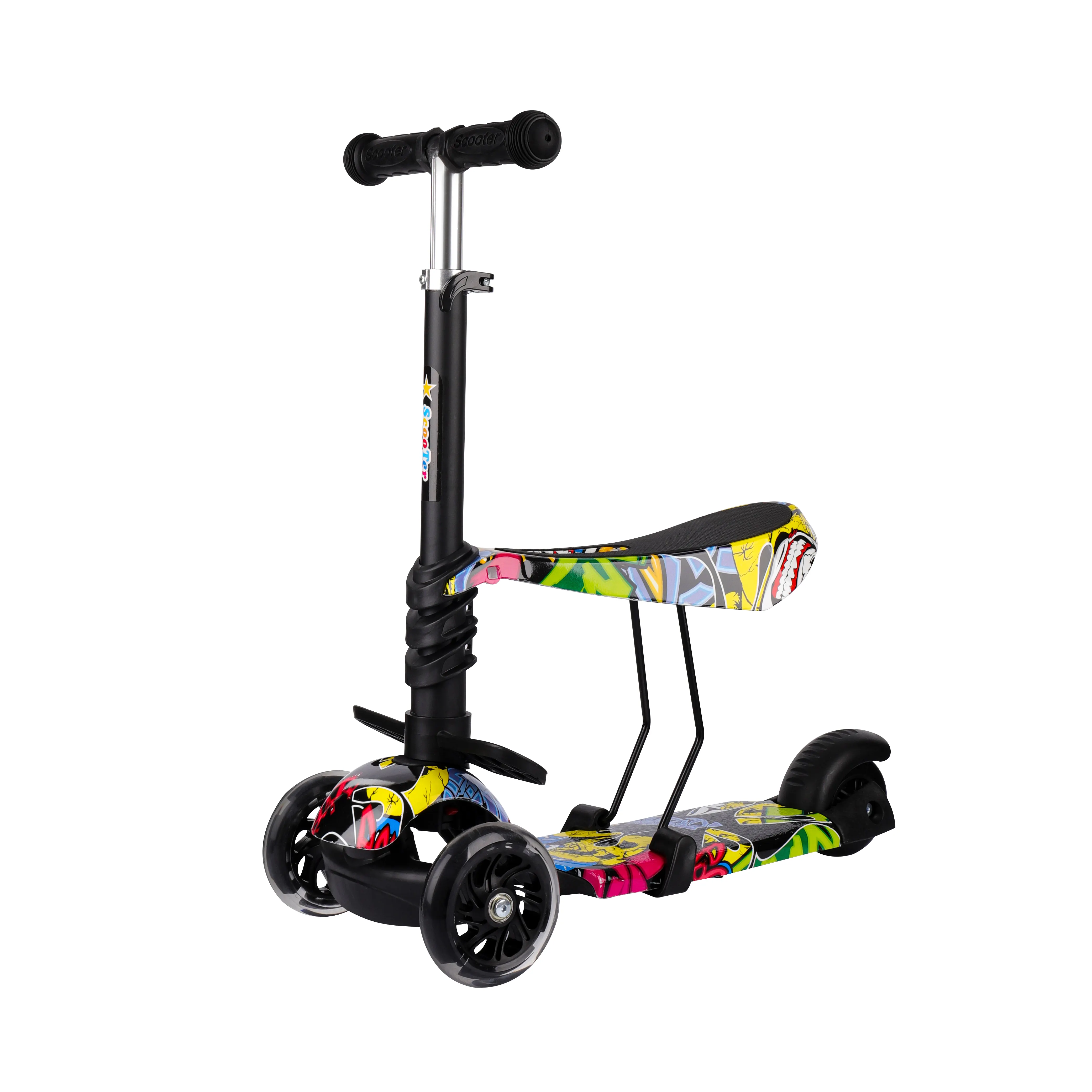 Wholesale Straight Standard Watermark Cheap 3 Wheel Kids Scooter Waterproof Scooter With Chair