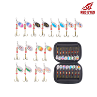 Échantillon Gratuit Leurre Cuillère Spinnerbait Minnow Yeux Rouges en Gros, Leurre ABS pour Eau Moyenne, Petits Leurres Spinner pour Rivière, Eau Douce, Seiche