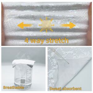 Nieuwkomers Stretchy Hot Stamping Glanzende Slangenprint Metallic Folie Nylon Spandex Gebreide Bikini Badpak Gymnastiekstoffen - Product Image 3