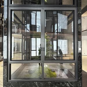 Style moderne personnalisé isolation insonorisée en aluminium avec moustiquaire double vitrage ouverture vers l'extérieur fenêtre à battant - Product Image 1