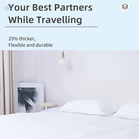 Ensemble de draps de lit jetables portables pour hôtel et hôpital Draps plats uniques de style uni en tailles Queen et King pour un usage domestique