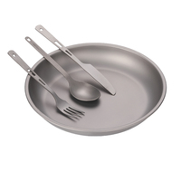 Poêle à frire portable ultra-légère en titane Rover Camel Outdoor 220 mm 800 ml compatible gaz et induction
