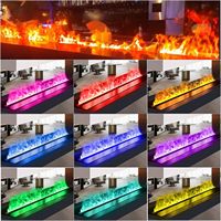 Cheminée électrique encastrée Kalsubo à vapeur d'eau, flamme multicolore réaliste, contrôle manuel de l'eau, télécommande fournie avec câble d'alimentation de 1,5 m
