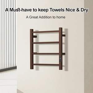 Chauffe-serviettes avec minuterie Chauffe-serviettes <span class=keywords><strong>mural</strong></span> pour salle de <span class=keywords><strong>bain</strong></span> Porte-serviettes chauffant électrique enfichable Séchoir à <span class=keywords><strong>huile</strong></span> incurvé - Product Image 4