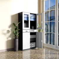 Meuble de classement moderne en acier à 2 tiroirs latéraux, glissières fluides, écologique, pour bureau, chambre, salle de sport, unité de rangement de documents