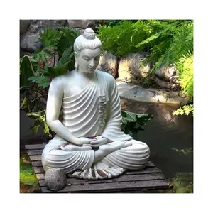 야외 현대 스타일 사용자 정의 손 조각 부처님 돌 조각 자연 대리석 앉아 부처님 동상 조각