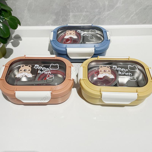 Loncheras Bento de Acero Inoxidable Syh1383 Aptas para Microondas, a Prueba de Fugas, Aisladas, para Niños, en Caja de Cartón, Venta al Por Mayor - Product Image 3