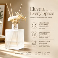 Bouteille en verre vide pour diffuseur de parfum 100-200ml, base épaisse et lourde, avec couvercle en bois et métal, pour remplissage de parfum DIY maison et hôtel