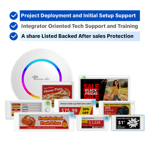 <span class=keywords><strong>Kit</strong></span> de démonstration Minew ESL tout-en-un : <span class=keywords><strong>kit</strong></span> de test d'étiquettes électroniques de rayon ESL, passerelle et 8 étiquettes de prix numériques - Product Image 1
