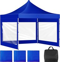 Tenda Robusta per Interni/Esterni 10x10 10x20ft 3x3 3x6m Rossa Blu con Pareti Laterali Avvolgibili per Venditori Tutte le Stagioni