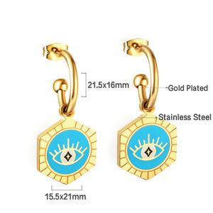 Pendientes de Mujer, Joyería de Moda, Pendientes de Moissanita, Acero Inoxidable, 14k, Ojo, Sol, Estrella, Pendientes de Piña Personalizados - Product Image 3