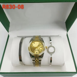 Set de Reloj de Cuarzo de Tres Piezas Geneva Serie Diary de 36 mm con Correa Luminosa de Acero Inoxidable y Ancho de Banda de 24 mm al por Mayor - Product Image 3