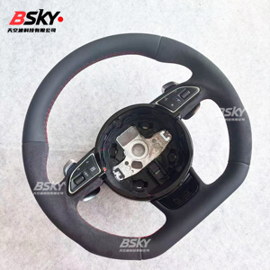 Volante de Cuero de Ante Personalizado, Apto para <span class=keywords><strong>Audi</strong></span> S1 <span class=keywords><strong>S3</strong></span> S4 S5 S6 S7 S8 <span class=keywords><strong>A1</strong></span> A3 A4 A5 A6 A7 B9 B8.5 B8 R8 TT TTRS TTS Q3 Q5 - Product Image 6
