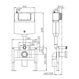 Système de réservoir d'eau mural moderne à double chasse d'eau Kit réservoir d'eau dissimulé HDPE et ABS pour salle de bain - Product Image 2