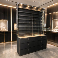 Meubles de magasin de bijoux et de montres en MDF de luxe moderne, étagères murales, comptoir, design de vitrine pour centre commercial