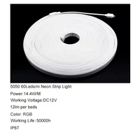 Ruban LED Néon Flexible Tubulaire PVC Haute Luminosité Cuivre 8mm 12V/24V 6*12mm à Vision Latérale IP67 pour Aménagement Paysager 120 LED/m Ra90 App