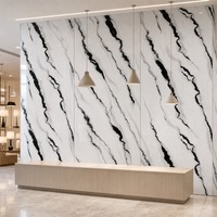 Panneau mural PVC UV effet marbre, haute brillance, imperméable, avec impression de veines et de lignes, panneau rigide, ensemble assorti