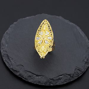 JXX Hot Sale Dubai Gold-Plated Brass <b>Rings</b> Nigerian Big Flower Design Trendy Gold <b>Finger</b> <b>Ring</b> for Men and Women's Jewelry - Product Image 3