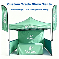 Tentes de salon professionnelles de luxe personnalisées, structure en aluminium, forme carrée 10x10 pieds, tissu Oxford imperméable, pliables et faciles à monter