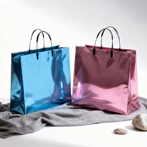 Bolsos Tote Metálicos Brillantes con Efecto Láser, Bolsos de Compras Resistentes al Agua, Bolsos de Regalo Elegantes, Bolsos de Mano de Plástico Compuesto Multicolor - Product Image 3