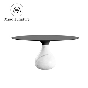Mobili di fascia alta italiano in <span class=keywords><strong>marmo</strong></span> naturale tavola rotonda moderna semplice casa villa ristorante acqua goccia <span class=keywords><strong>tavolo</strong></span> da pranzo <span class=keywords><strong>nero</strong></span> - Product Image 1