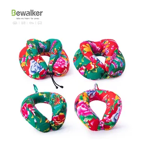 Bewalker Chinese elements festive memory foam support neck pillow travel pillow 30*30cm suitable for car travel office