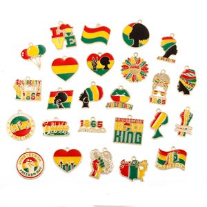 Colgante de mapa de África chapado en oro con esmalte, diseño de Reina y Rey del Día Juneteenth, para collar, pendientes, pulsera, <span class=keywords><strong>regalo</strong></span>, joyería DIY - Product Image 4