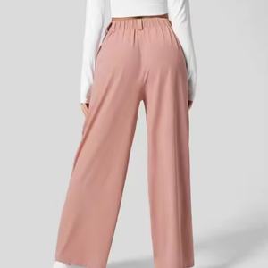 Nouvel Arrivage – Pantalon Large Femme Taille Haute en Lin Léger de Haute Qualité, Style Décontracté et Professionnel - Product Image 3