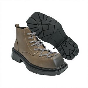 Botas de Tobillo de Piel con Cordones y Punta Cuadrada para Hombre, Plantilla de EVA, para Todas las Temporadas - Product Image 1