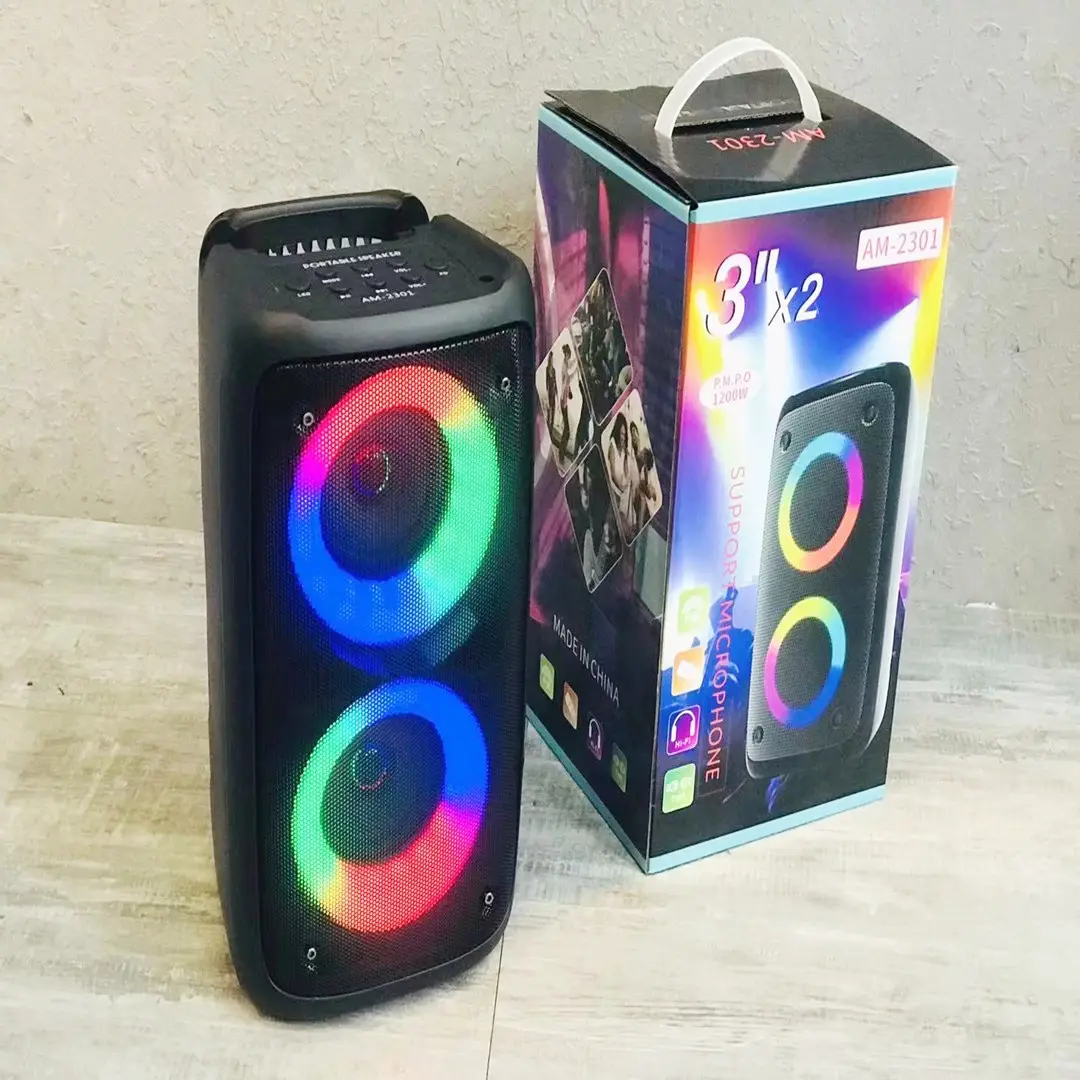 Cheaper Good Quality 10W RGB Party Speaker Outdoor Portable Rechargeable Battery Stage Speakers Trolley Bluetooth Speaker