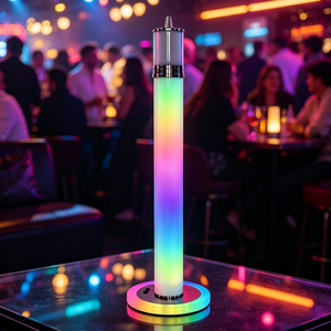 Chicha Lamppost Hookah en aluminium LED 85cm, sphérique en acrylique, nouveau design, base en verre de luxe, ensemble chicha allemand, en stock - Product Image 1