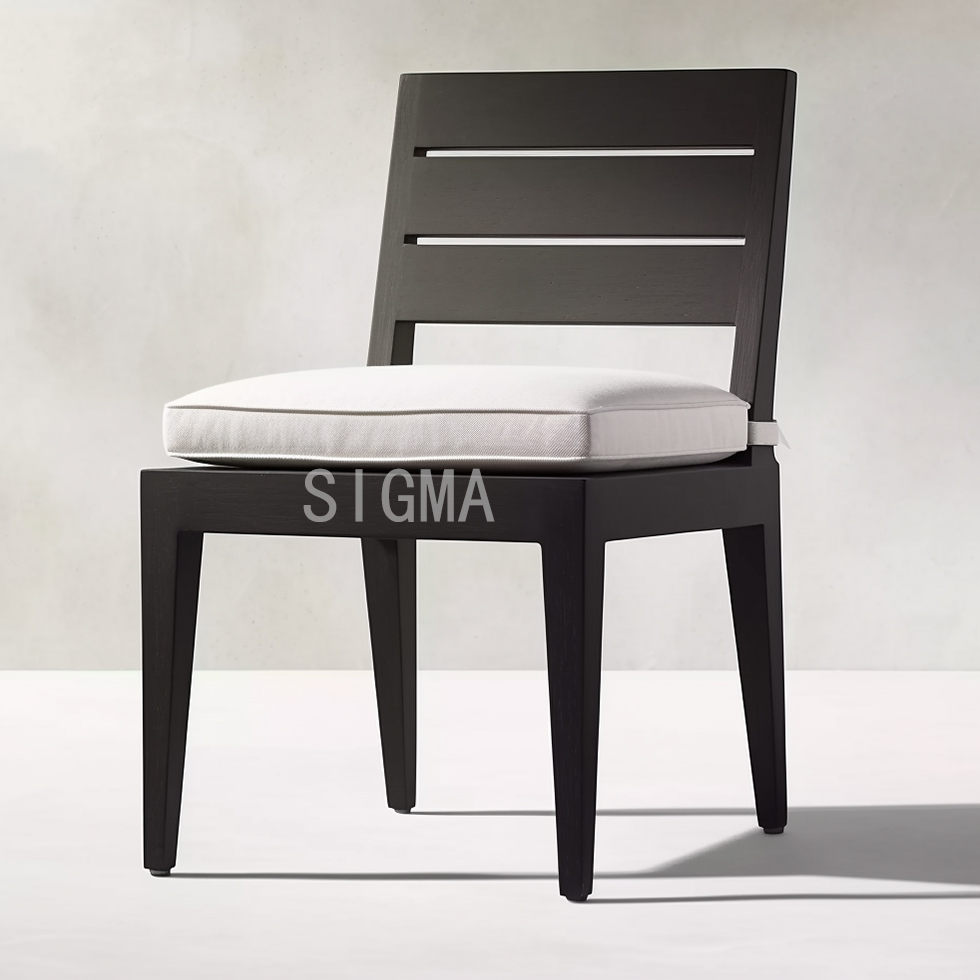 Manufacturer New Design Wholesale High Quality Metal Aluminum Frame Base Set Centre Dining Table Rectangle Aluminium Chair