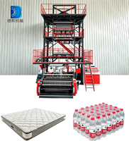 Machine de soufflage de film LDPE à trois couches de 1400 mm de large, motorisée, avec système de déroulage, pour l'emballage alimentaire, à économie d'énergie