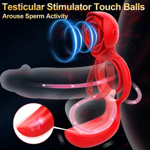 Anillo de pene vibrador retraso de tiempo eyaculación recargable fuerte vibrador masturbadores juguetes sexuales para hombres adultos bloqueo anillo de esperma %