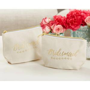 Custom Cotton Canvas Fashion Letter Pattern Soft Handle Cosmetic Bag Zipper <b>Makeup</b> Pouch Medium Capacity Reusable Travel <b>Case</b> - Product Image 3