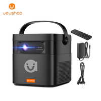 VEVSHAO Nuevo Diseño Android 9 1080P Proyector Portátil V50 con Estuche de Transporte, Mini Proyector DLP Recargable con Batería Integrada