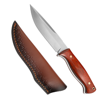 Couteau de survie, de chasse et de camping à lame fixe en acier 7CR17, manche en cocobolo, couteau à fruits d'extérieur
