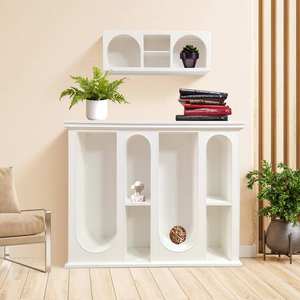 INNOVA Modern European Style White Color Wooden Panel Foldable Decorative <b>Wall</b> Mount Floating Shelf Organizer for Home - Product Image 5
