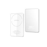Batterie externe magnétique sans fil à charge rapide en alliage d'aluminium ultra-mince avec affichage lumineux, 15W 20W 5000mAh, pour téléphone et écouteurs