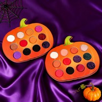 Halloween Kürbis Lidschatten-Palette 12 Farben Schimmernd Hochpigmentiert Vegan Tierversuchsfrei Augen-Make-up Großhandel Private Label Individuell