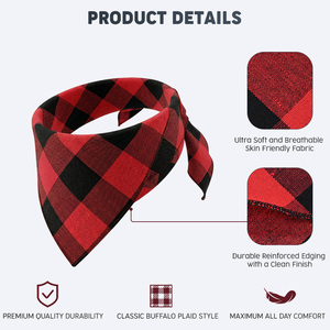 Nouveau <span class=keywords><strong>Bandana</strong></span> Classique Personnalisé Imprimé pour Animaux de Compagnie – Réglable, Doux, Léger, Respirant, Lavable, Écharpe Triangulaire à Carreaux pour Chiens et Chats - Product Image 2