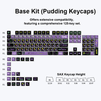 Low Profile SAX Purple Pudding Keycaps Set 125 Keys Profile Custom Keycaps PBT Five Side Sublimation