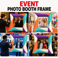 Cadre photo gonflable personnalisé en blocs, cadre selfie coloré à assembler, accessoire de décoration pour cabine photo pour fêtes, festivals de musique, centres commerciaux et événements