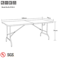 Table de traiteur pliable rectangulaire blanche en plastique de 180 cm (6 pieds) pour événements et mariages – Vente en gros