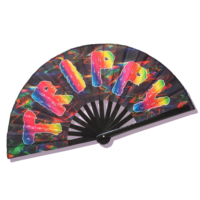 Ventilateur pliant Logo personnalisé main voile de danse en soie chinoise Rave tenue Evantail Mariage ventilateurs japonais