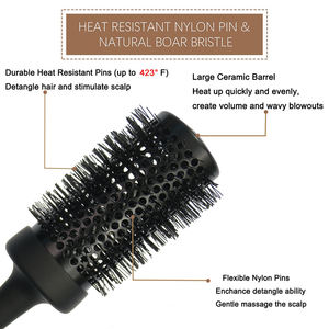 2024 meilleure vente revêtement céramique baril et nid d'abeille évent <span class=keywords><strong>brosse</strong></span> à cheveux résistant à la chaleur Nylon naturel poils <span class=keywords><strong>de</strong></span> <span class=keywords><strong>sanglier</strong></span> <span class=keywords><strong>brosse</strong></span> à cheveux <span class=keywords><strong>en</strong></span> gros - Product Image 6