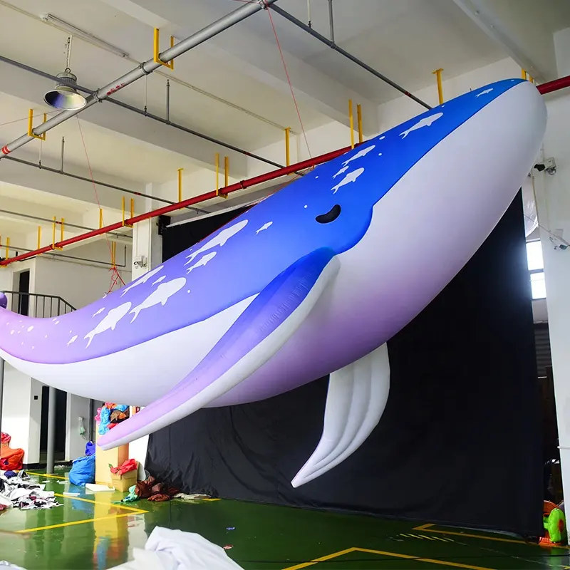 8M gonfiabile gigante balena blu pubblicità modello balena blu per display statua grande oceano pesce balena mascotte gonfiabile