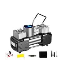 12v Air Compressor for Car Tires Double Cylinder Auto Tyre Inflator Vehicle Air Pump With Lights for Car